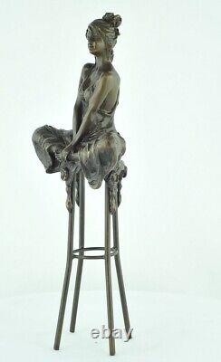 Statue Sculpture Lady Sexy Style Art Deco Style Art Nouveau Solid Bronze