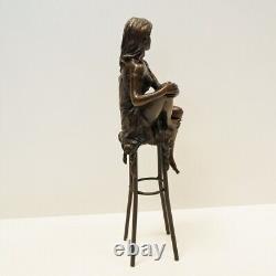 Statue Sculpture Lady Sexy Style Art Deco Style Art Nouveau Solid Bronze