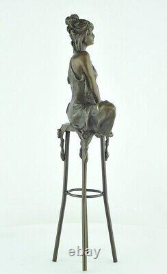 Statue Sculpture Lady Sexy Style Art Deco Style Art Nouveau Solid Bronze