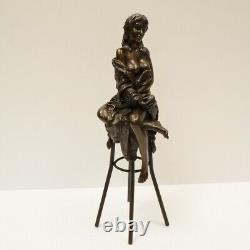 Statue Sculpture Lady Sexy Style Art Deco Style Solid Bronze Art Nouveau