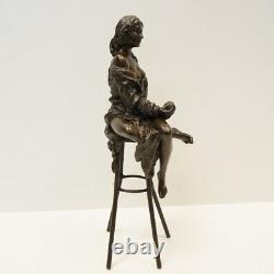 Statue Sculpture Lady Sexy Style Art Deco Style Solid Bronze Art Nouveau