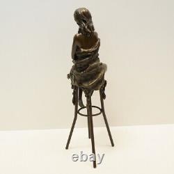 Statue Sculpture Lady Sexy Style Art Deco Style Solid Bronze Art Nouveau