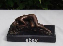 Statue Sculpture Naked Lady Sexy Style Art Deco Style Art Nouveau Bronze