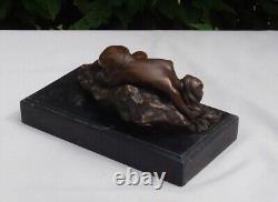 Statue Sculpture Naked Lady Sexy Style Art Deco Style Art Nouveau Bronze