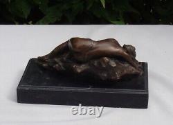 Statue Sculpture Naked Lady Sexy Style Art Deco Style Art Nouveau Bronze