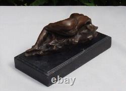 Statue Sculpture Naked Lady Sexy Style Art Deco Style Art Nouveau Bronze