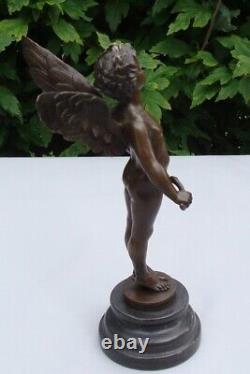 Statue Sculpture Nude Angel Bebe Style Art Deco Style Art New Solid Bronze Sig