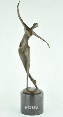 Statue Sculpture Nude Dancer Acrobat Modern Style Art Deco Bronze Massi