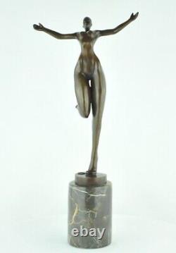 Statue Sculpture Nude Dancer Acrobat Sexy Style Modern Style Art Deco Bronze