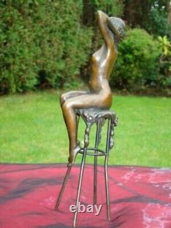 Statue Sculpture Nude Lady Sexy Style Art Deco Style Art Nouveau Bronze