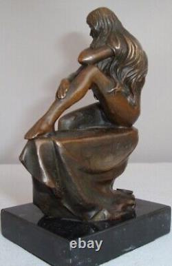 Statue Sculpture Nude Lady Sexy Style Art Deco Style Art Nouveau Bronze Mas