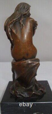 Statue Sculpture Nude Lady Sexy Style Art Deco Style Art Nouveau Bronze Mas