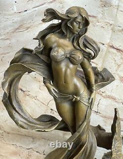 Statue Sculpture Nymph Sexy Art Deco Art Style New Style Bronze Signed