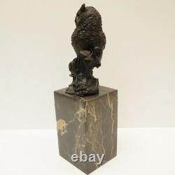 Statue Sculpture Owl Owl Bird Animal Bird Style Art Deco Massive Bronze Si