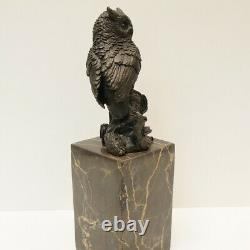 Statue Sculpture Owl Owl Bird Animal Bird Style Art Deco Massive Bronze Si