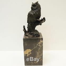 Statue Sculpture Owl Owl Bird Animal Style Art Deco Bronze Massif If