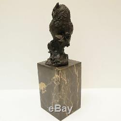Statue Sculpture Owl Owl Bird Animal Style Art Deco Solid Bronze Si