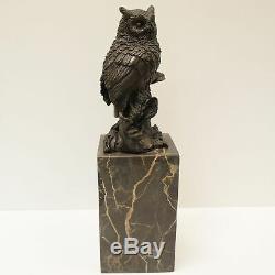 Statue Sculpture Owl Owl Bird Animal Style Art Deco Solid Bronze Si