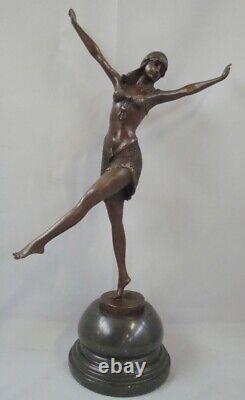 Statue Sculpture Palmyra Sexy Style Art Deco Style Art Nouveau Solid Bronze Sig