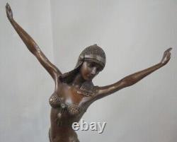 Statue Sculpture Palmyra Sexy Style Art Deco Style Art Nouveau Solid Bronze Sig