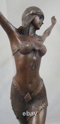 Statue Sculpture Palmyra Sexy Style Art Deco Style Art Nouveau Solid Bronze Sig