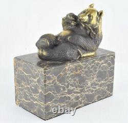 Statue Sculpture Panda Animalier Style Art Deco Style Art Nouveau Solid Bronze