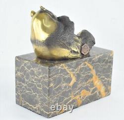 Statue Sculpture Panda in Animalier Style Art Deco Style Art Nouveau Solid Bronze