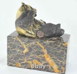 Statue Sculpture Panda in Animalier Style Art Deco Style Art Nouveau Solid Bronze