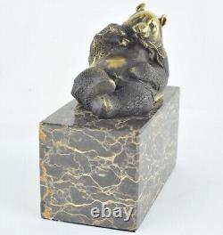 Statue Sculpture Panda in Animalier Style Art Deco Style Art Nouveau Solid Bronze