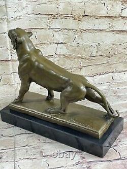 Statue Sculpture Panther Fauna Art Deco Style Art New Style Bronze Figure
