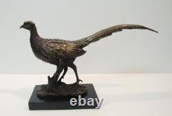 Statue Sculpture Pheasant Bird Animal Hunter Style Art Deco Style Art Nouveau