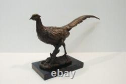 Statue Sculpture Pheasant Bird Animal Hunter Style Art Deco Style Art Nouveau