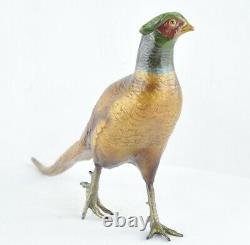 Statue Sculpture Pheasant Bird Animal Hunting Style Art Deco Massive Bronze Sig