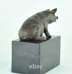 Statue Sculpture Pig Animal Style Art Deco Style Art New Solid Bronze