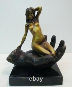 Statue Sculpture Pin-up Sexy Nu Style Art Deco Style Art New Solid Bronze S