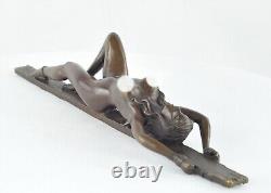 Statue Sculpture Pin-up Sexy Style Art Deco Style Art Nouveau Solid Bronze Sign