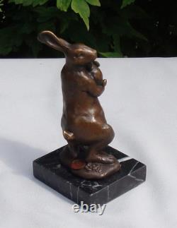 Statue Sculpture Rabbit Hare Animal Style Art Deco Style Art Nouveau Bronze