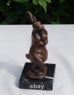 Statue Sculpture Rabbit Hare Animal Style Art Deco Style Art Nouveau Bronze