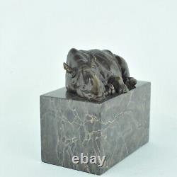 Statue Sculpture Rhinoceros Animal Style Art Deco Style Art Nouveau Bronze