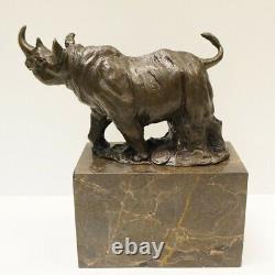 Statue Sculpture Rhinoceros Animal Style Art Deco Style Art Nouveau Bronze Ma