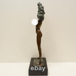 Statue Sculpture Sexy Dancer Pin-up Style Art Deco Style Art Nouveau Bronze