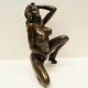 Statue Sculpture Sexy Nude Maid Pin-up Style Art Deco Solid Bronze