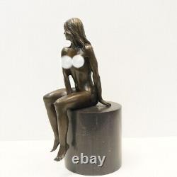 Statue Sculpture Sexy Nymph Art Deco Art Nouveau Massive Bronze Sign