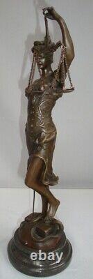 Statue Sculpture The justice Themis Art Deco Style Art Nouveau Bronze massi