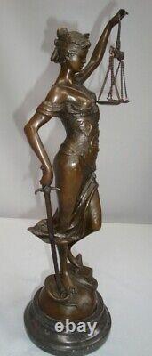 Statue Sculpture The justice Themis Art Deco Style Art Nouveau Bronze massi