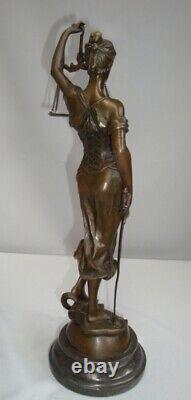 Statue Sculpture The justice Themis Art Deco Style Art Nouveau Bronze massi