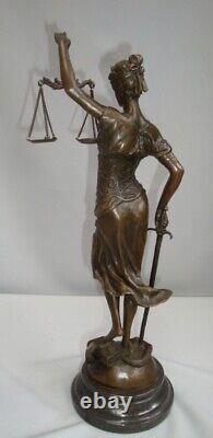 Statue Sculpture The justice Themis Art Deco Style Art Nouveau Bronze massi