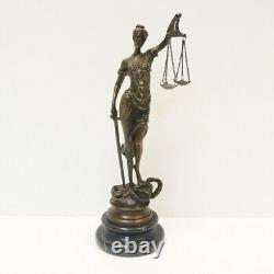 Statue Sculpture of Justice Themis in Art Deco Style Art Nouveau Bronze Massi