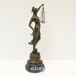 Statue Sculpture of Justice Themis in Art Deco Style Art Nouveau Bronze Massi