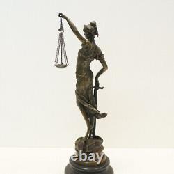 Statue Sculpture of Justice Themis in Art Deco Style Art Nouveau Bronze Massi